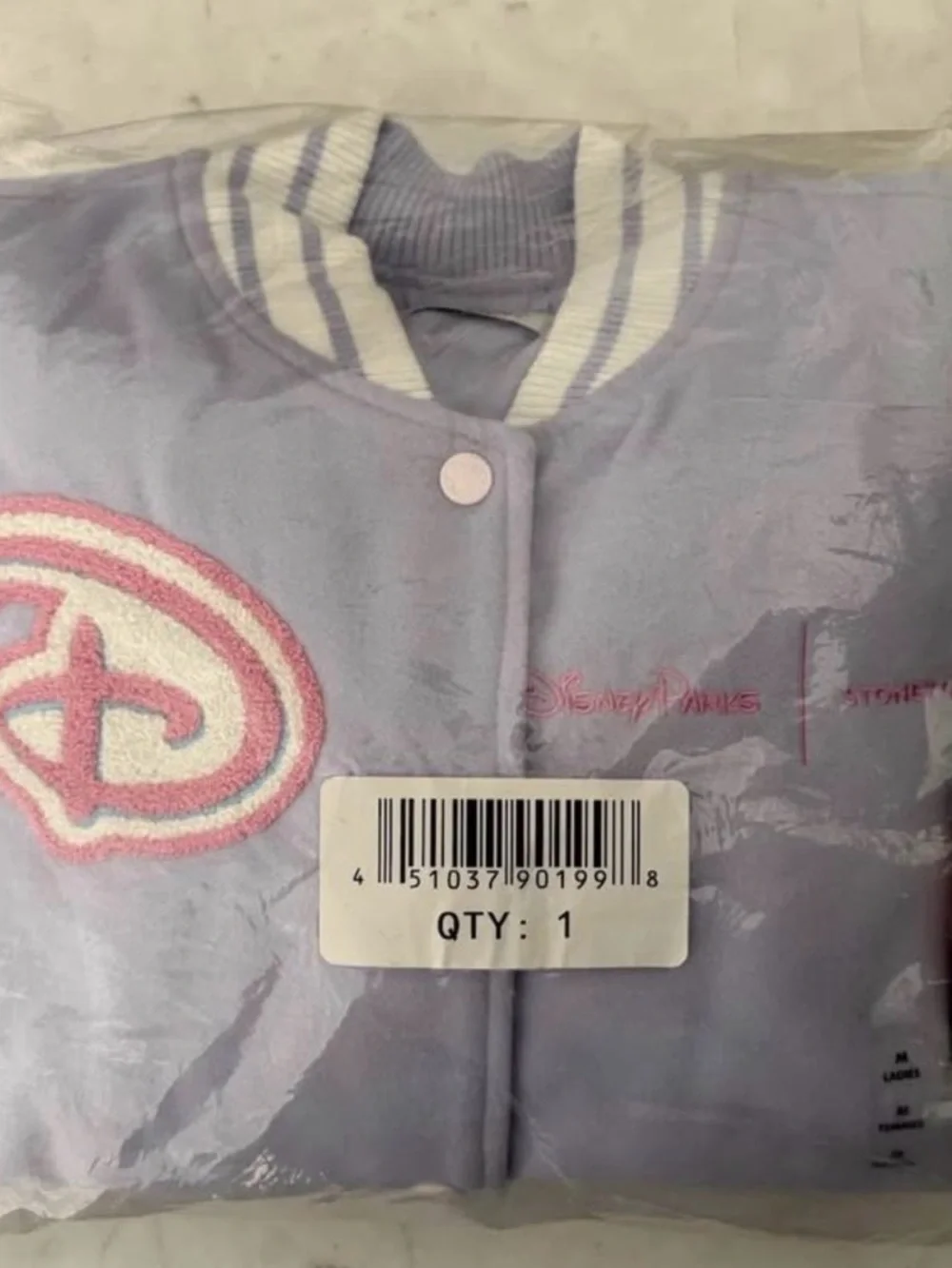 Stoney Clover Lane Disney Lavender and White Varsity Jacket with Pastel Accents - Picture 3 of 3